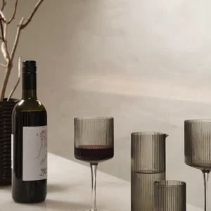 Ripple Red Wine Glasses - Smoked Grey - Set of 2